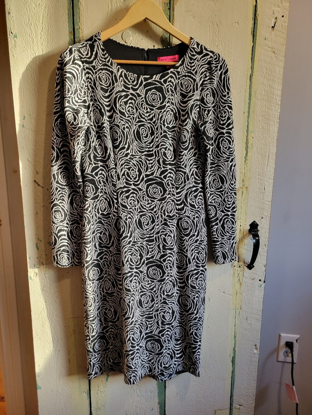 Betsey Johnson Black And White Rose Dress